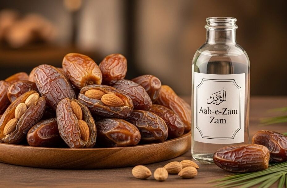 Saudi Arabian Dates and Aab e Zam Zam