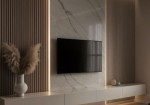 Luxury media wall and TV lounge design featuring modern paneling, soft lighting, and contemporary aesthetics for stylish living spaces.