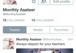 TWITTTER ACCOUNT MONTHLY ASATEER