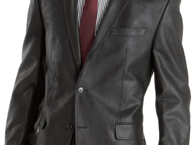 Men Official Suit Leather Blazer