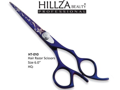 Professional Hairdressing Coated Scissors   Quality: Razor edge is very sharp and has top quality.               High performance on wet & dry hairs.              Adjustable tension screw and finger rest and finger rubber.             Use High Quality Mat