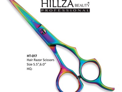 Professional Hairdressing Coated Scissors   Quality: Razor edge is very sharp and has top quality.               High performance on wet & dry hairs.              Adjustable tension screw and finger rest and finger rubber.             Use High Quality Mat