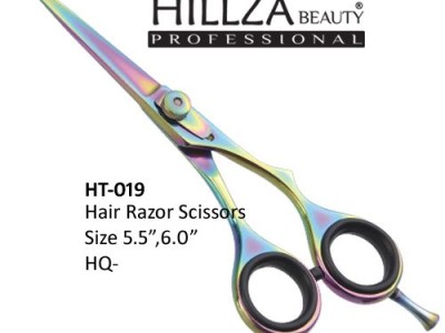 Professional Hairdressing Coated Scissors   Quality: Razor edge is very sharp and has top quality.               High performance on wet & dry hairs.              Adjustable tension screw and finger rest and finger rubber.             Use High Quality Mat