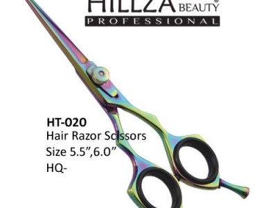 Professional Hairdressing Coated Scissors   Quality: Razor edge is very sharp and has top quality.               High performance on wet & dry hairs.              Adjustable tension screw and finger rest and finger rubber.             Use High Quality Mat