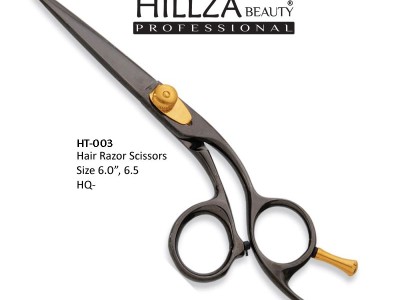 Professional Hairdressing Coated Scissors   Quality: Razor edge is very sharp and has top quality.               High performance on wet & dry hairs.              Adjustable tension screw and finger rest and finger rubber.             Use High Quality Mat