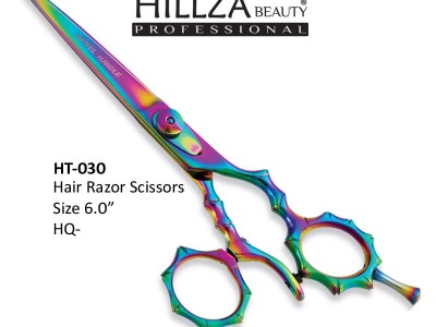 Professional Hairdressing Coated Scissors   Quality: Razor edge is very sharp and has top quality.               High performance on wet & dry hairs.              Adjustable tension screw and finger rest and finger rubber.             Use High Quality Mat