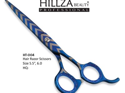 Professional Hairdressing Coated Scissors   Quality: Razor edge is very sharp and has top quality.               High performance on wet & dry hairs.              Adjustable tension screw and finger rest and finger rubber.             Use High Quality Mat