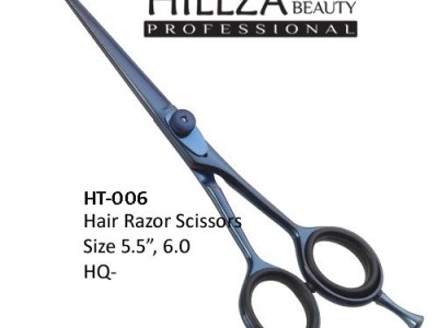 Professional Hairdressing Coated Scissors   Quality: Razor edge is very sharp and has top quality.               High performance on wet & dry hairs.              Adjustable tension screw and finger rest and finger rubber.             Use High Quality Mat