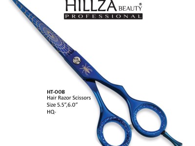 Professional Hairdressing Coated Scissors   Quality: Razor edge is very sharp and has top quality.               High performance on wet & dry hairs.              Adjustable tension screw and finger rest and finger rubber.             Use High Quality Mat