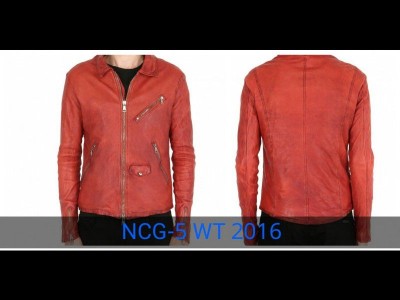 Men Hot Red Vintage Fashion Leather Jacket