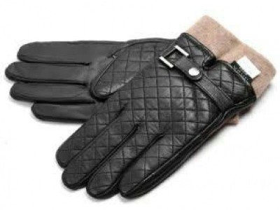 Men Leather Gloves with Rib 1x1