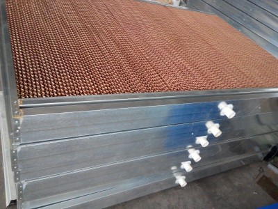 evaporative cooling pad with frame