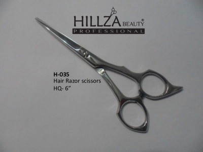 Professional Hairdressing Scissors   Quality: Razor edge is very sharp and has top quality.               High performance on wet & dry hairs.              Adjustable tension screw and finger rest and finger rubber.             Use High Quality Material J