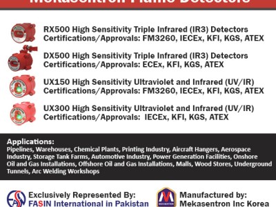 Flame Detectors (IR3 and IR/UV)| Save huge Cost by Selecting Mekasentron Flame Detectors, Manufactured by: Mekasentron Inc Korea Exclusively Represented By: FASIN International in Pakistan Contact for any Requirements: sharjeel@fasininternational.com Cont