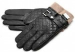 Men Leather Gloves with Rib 1x1